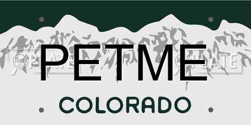 PETME Colorado License Plate