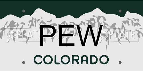 PEW Colorado License Plate