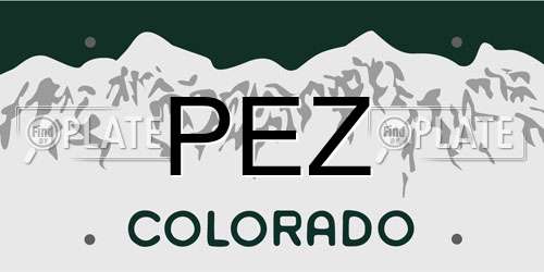 PEZ Colorado License Plate