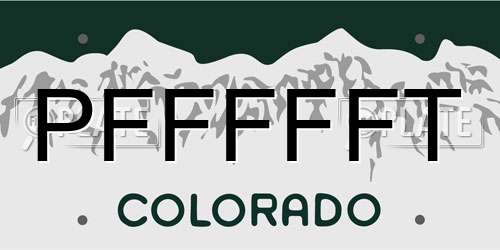 PFFFFFT Colorado License Plate