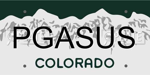 PGASUS Colorado License Plate