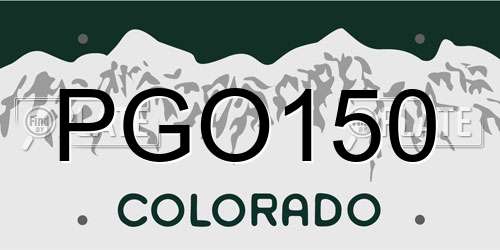 PGO150 Colorado License Plate