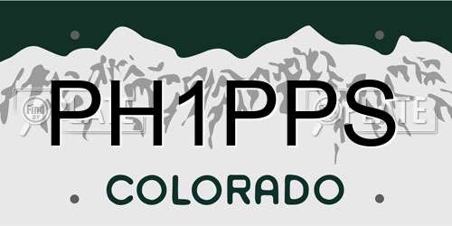 PH1PPS Colorado License Plate