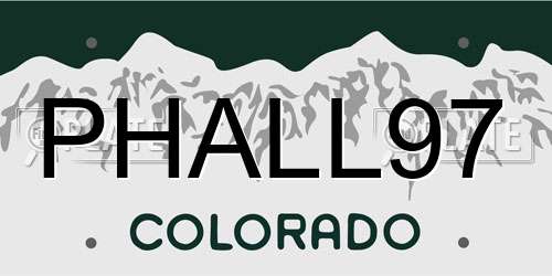PHALL97 Colorado License Plate