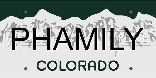 PHAMILY Colorado License Plate