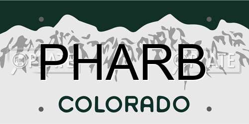 PHARB Colorado License Plate
