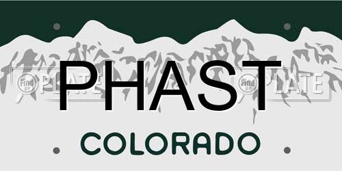 PHAST Colorado License Plate