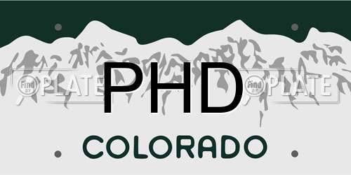 PHD Colorado License Plate