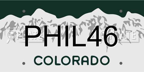 PHIL46 Colorado License Plate
