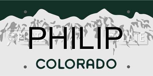 PHILIP Colorado License Plate