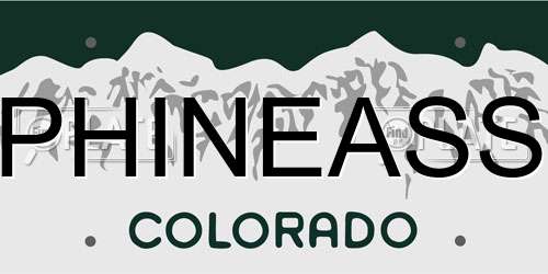 PHINEASS Colorado License Plate