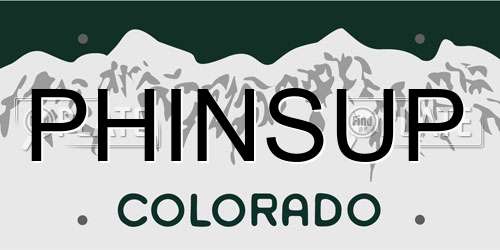 PHINSUP Colorado License Plate