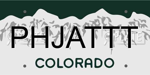 PHJATTT Colorado License Plate