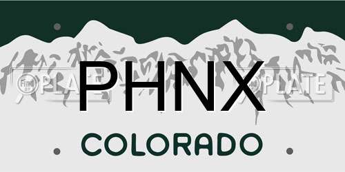 PHNX Colorado License Plate