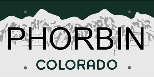 PHORBIN Colorado License Plate