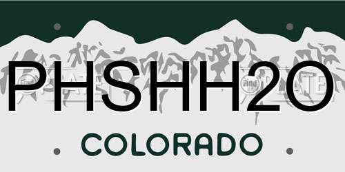 PHSHH2O Colorado License Plate