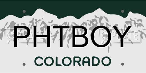 PHTBOY Colorado License Plate