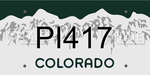 PI417 Colorado License Plate