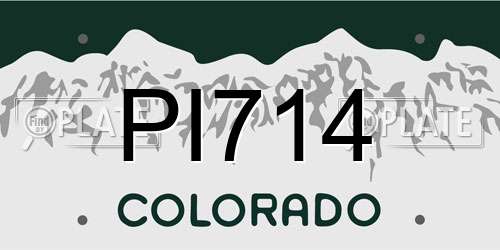 PI714 Colorado License Plate