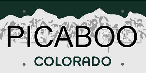 PICABOO Colorado License Plate