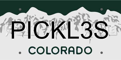 PICKL3S Colorado License Plate