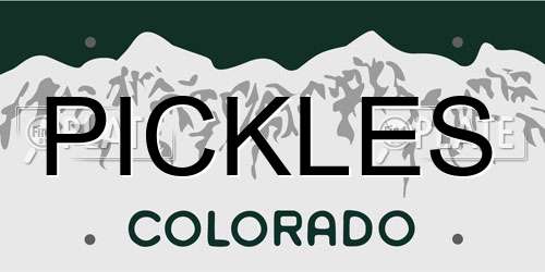 PICKLES Colorado License Plate