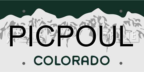 PICPOUL Colorado License Plate
