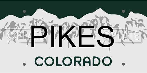 PIKES Colorado License Plate