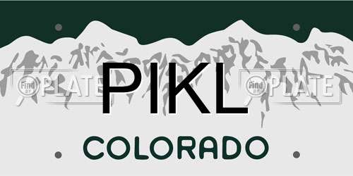 PIKL Colorado License Plate