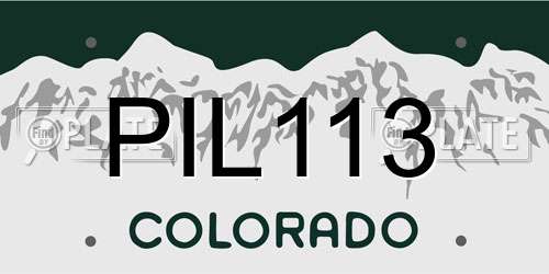 PIL113 Colorado License Plate