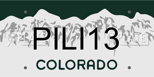 PILI13 Colorado License Plate