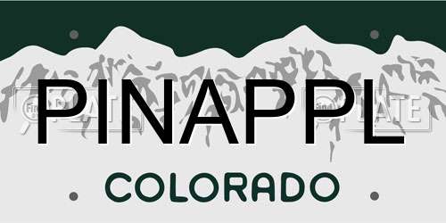 PINAPPL Colorado License Plate