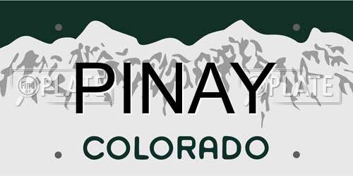 PINAY Colorado License Plate