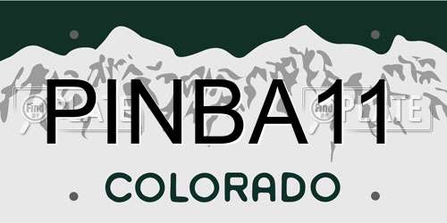 PINBA11 Colorado License Plate