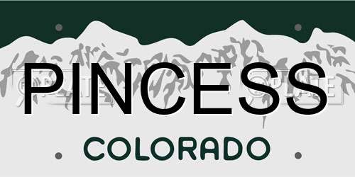 PINCESS Colorado License Plate