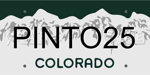 PINTO25 Colorado License Plate