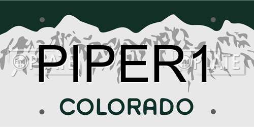 PIPER1 Colorado License Plate