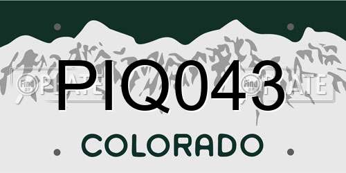 PIQ043 Colorado License Plate
