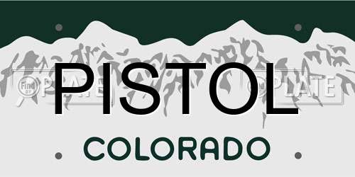 PISTOL Colorado License Plate