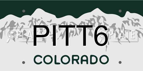 PITT6 Colorado License Plate