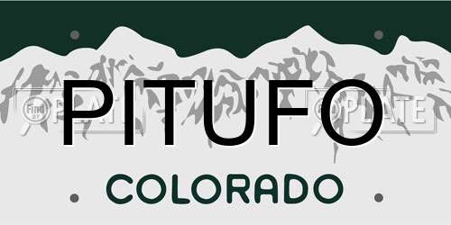 PITUFO Colorado License Plate
