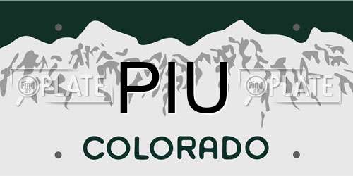 PIU Colorado License Plate