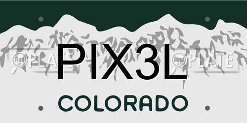 PIX3L Colorado License Plate