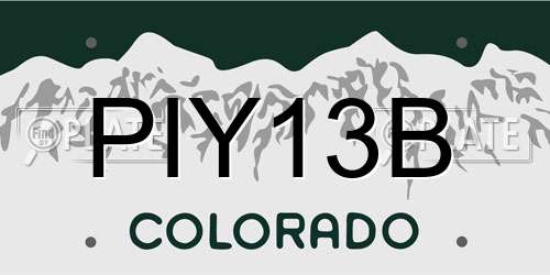 PIY13B Colorado License Plate