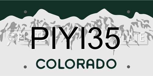 PIYI35 Colorado License Plate