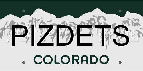 PIZDETS Colorado License Plate