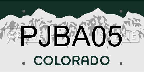 PJBA05 Colorado License Plate