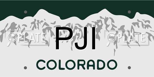 PJI Colorado License Plate