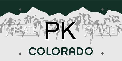 PK Colorado License Plate