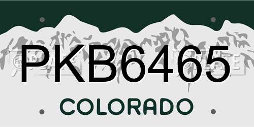 PKB6465 Colorado License Plate